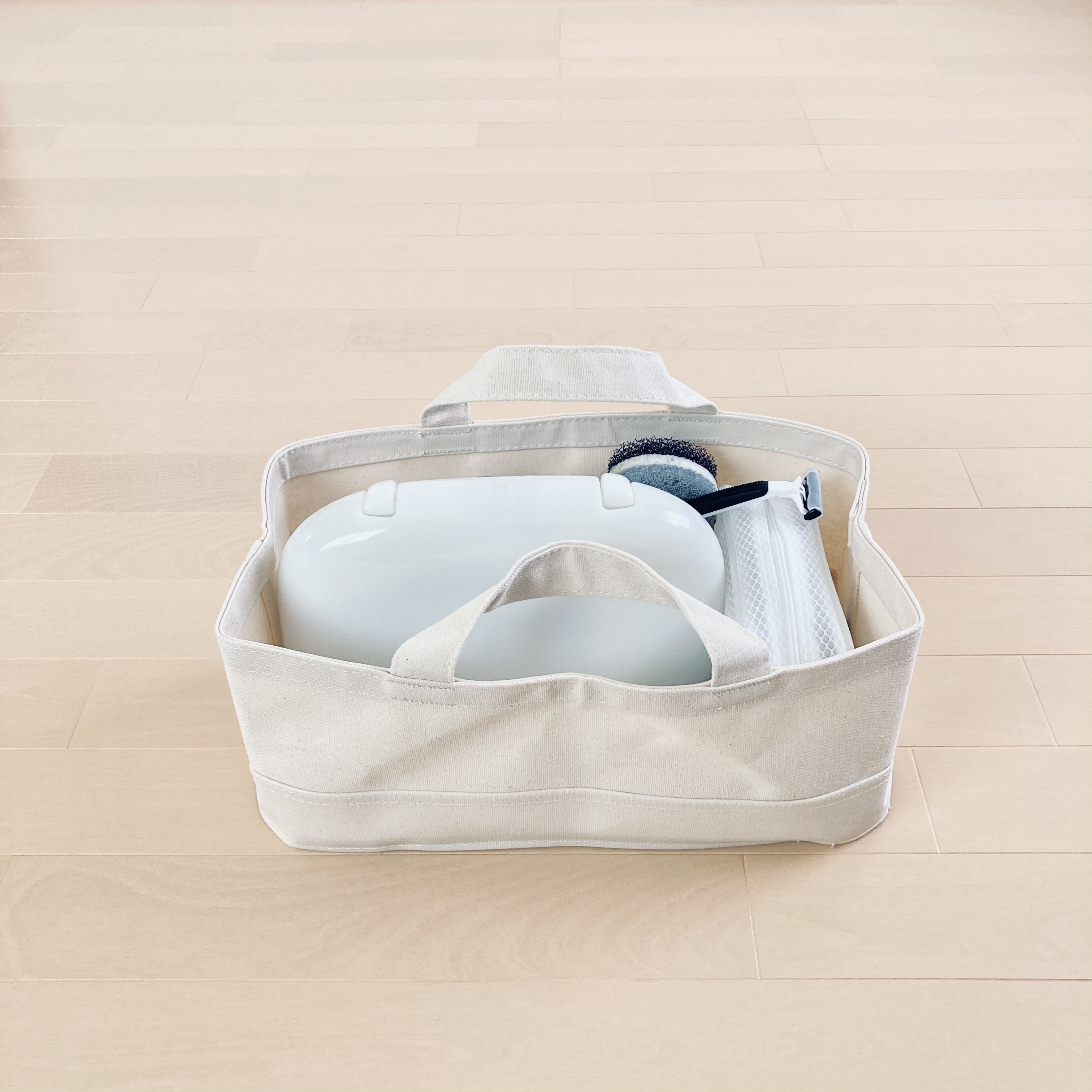 持ち手付帆布長方形バスケット スリム 中 商品別レビュー 通販 無印良品